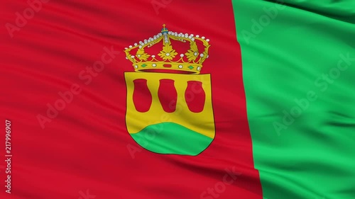 Alcorcon closeup flag, city of Spain, realistic animation seamless loop - 10 seconds long photo