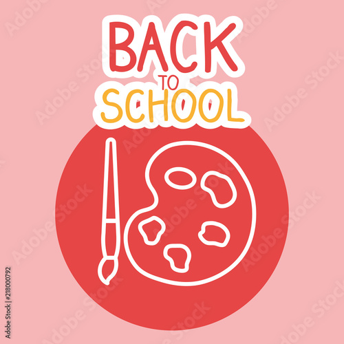back to school label with pallette colors