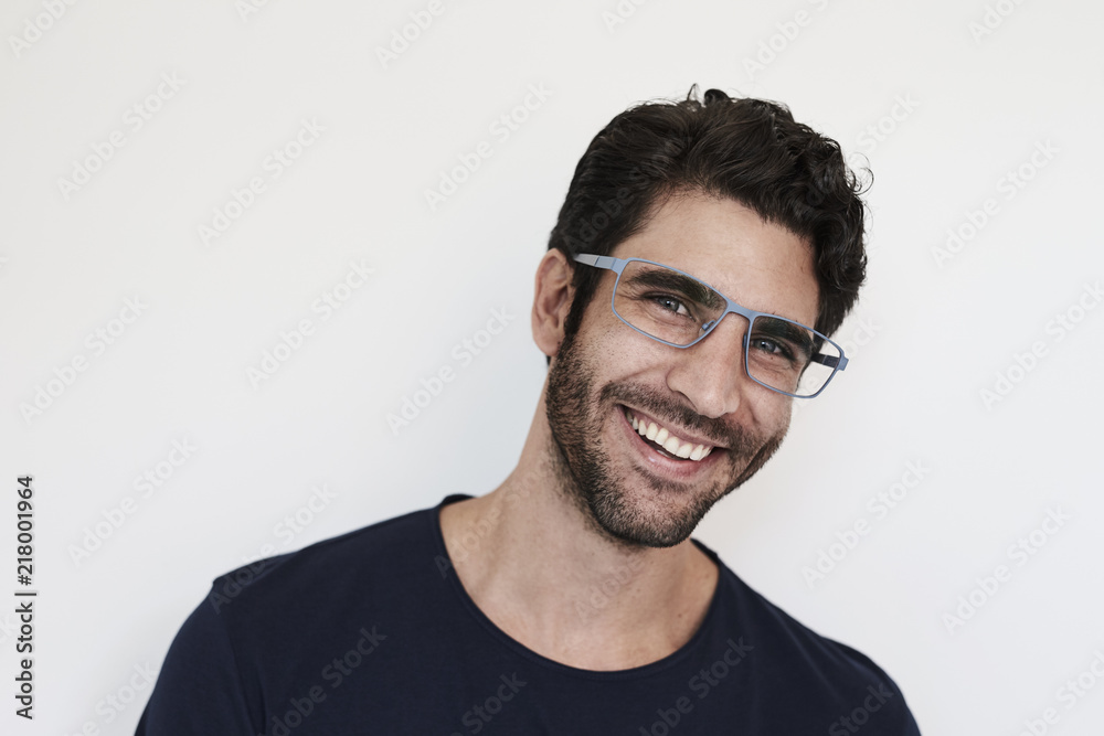 Laughing man in glasses, portrait Laughing man in glasses, portrait