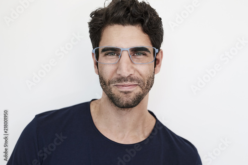 Blue eyed boy in spectacles, portrait