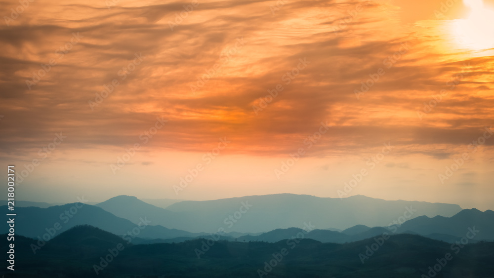 Mountain Sunset  in nature