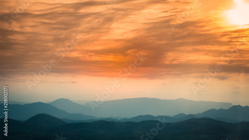 Mountain Sunset in nature