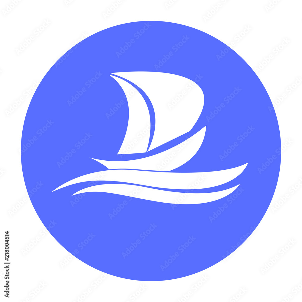 Yacht vector icon