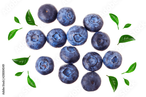 Fototapeta fresh ripe blueberry isolated on white background
