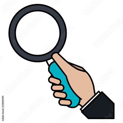 hand human with magnifying glass
