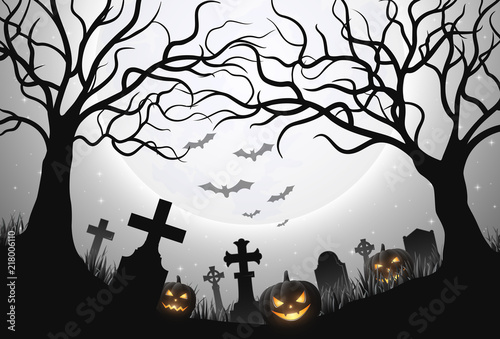 Halloween background with pumpkins