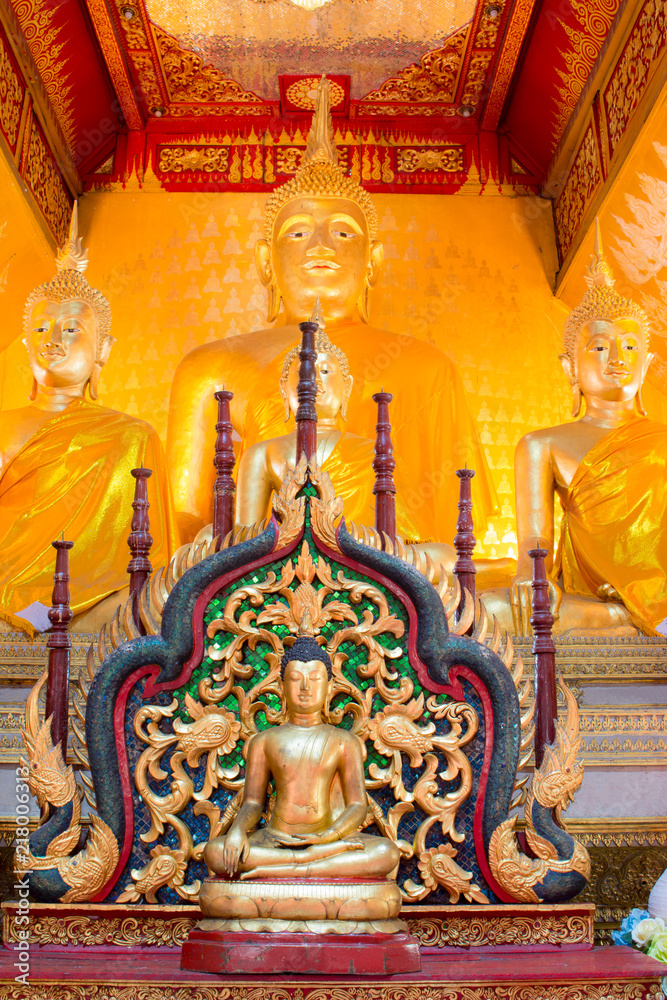 Golden buddha statue in Srisuphan temple (Wat Si Suphan), Chiangmai, Thailand