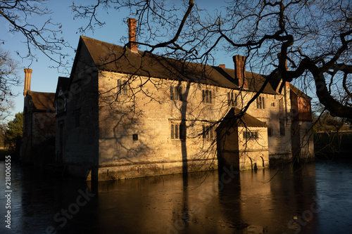 stateley home with moat england uk photo