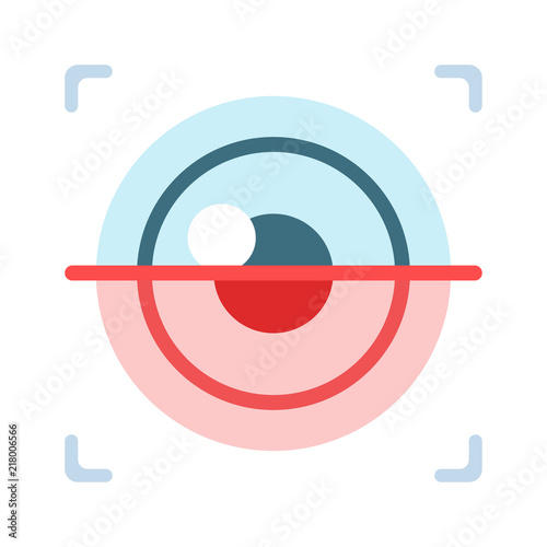 Iris scanner flat illustration