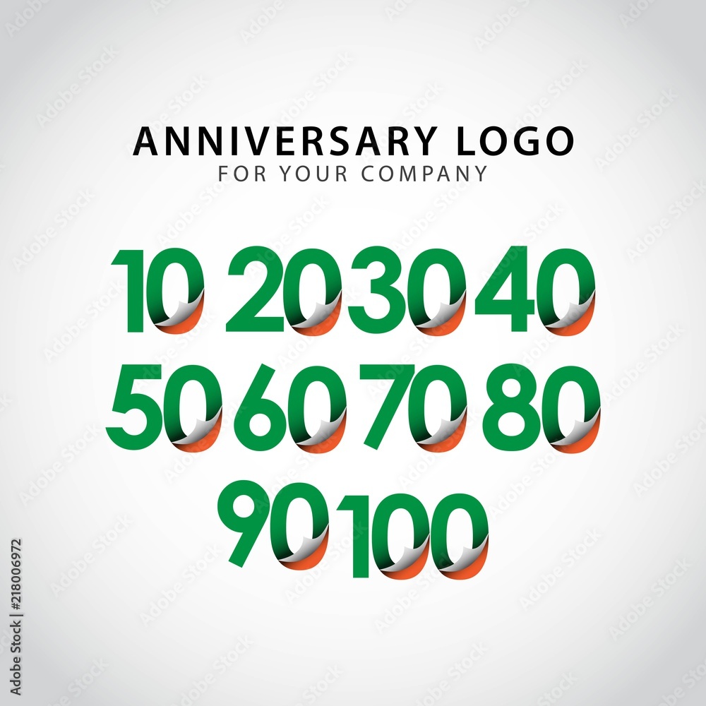 Fototapeta premium Year Anniversary Set Vector Template Design Illustration