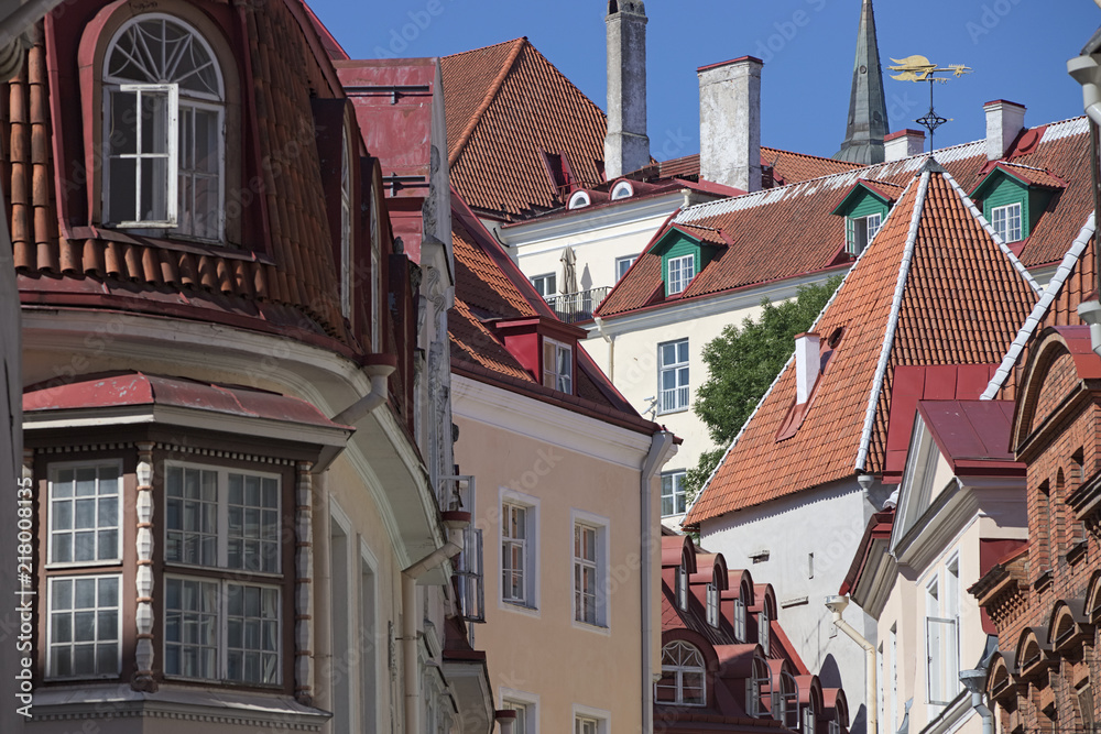 Charming narrow streets in Tallinn, Estonia