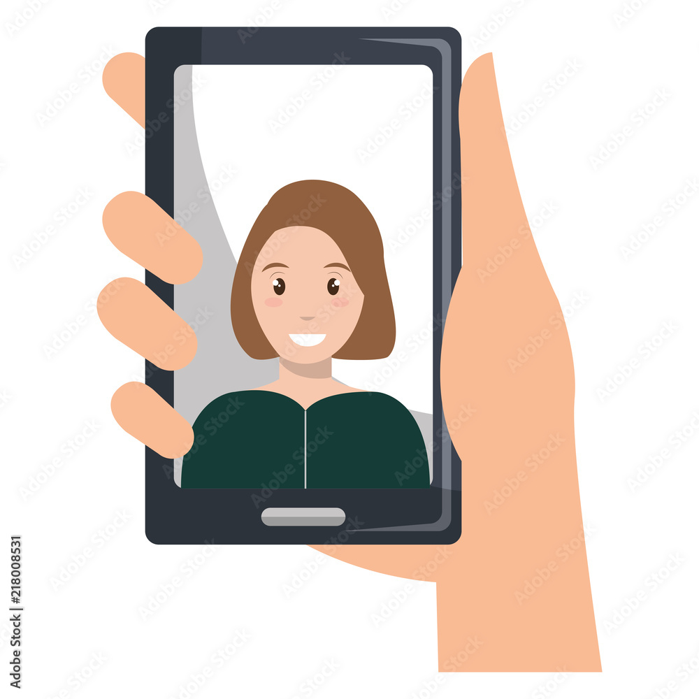 woman with smartphone device woman with smartphone device