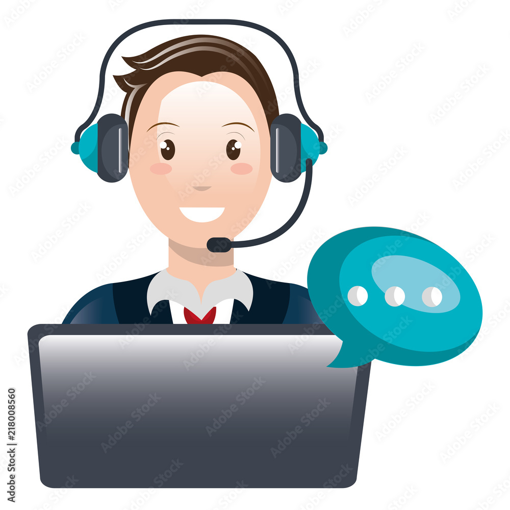 call center agent with headset and laptop call center agent with headset and laptop