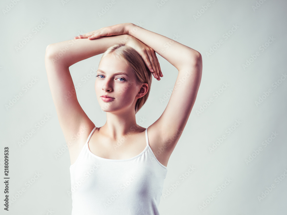 Armpit woman depilation concept clean body 