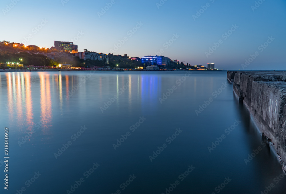Obraz premium embankment, sea and blue sky city, landscape, panorama