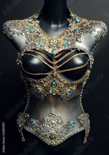 Creative silver glitter corset