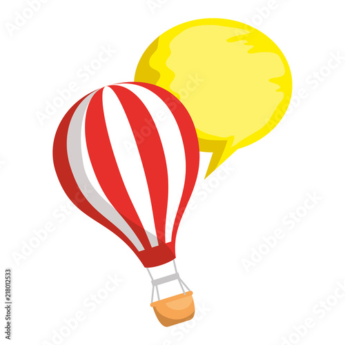 balloon air hot with speech bubble