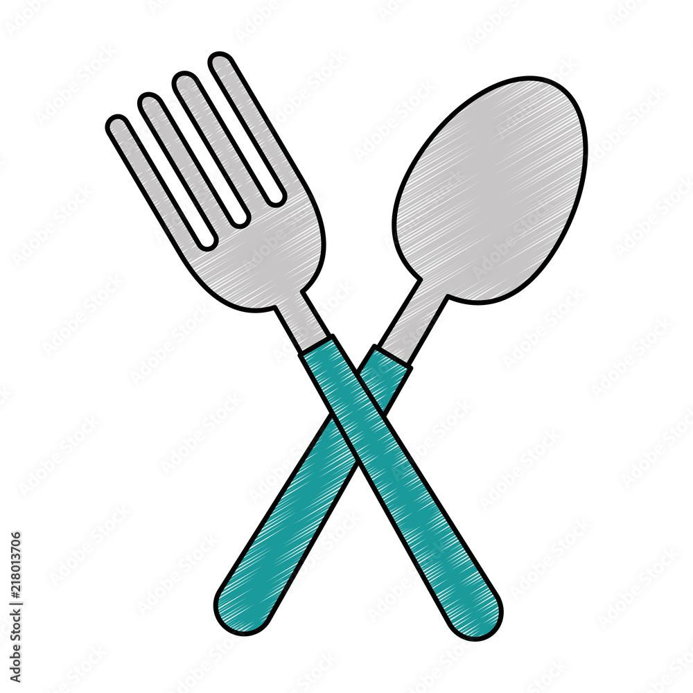 fork and spoon cutlery Stock Vector Adobe Stock