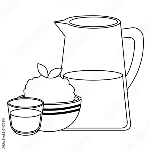 kitchen bowl with mashed potatoes and cream