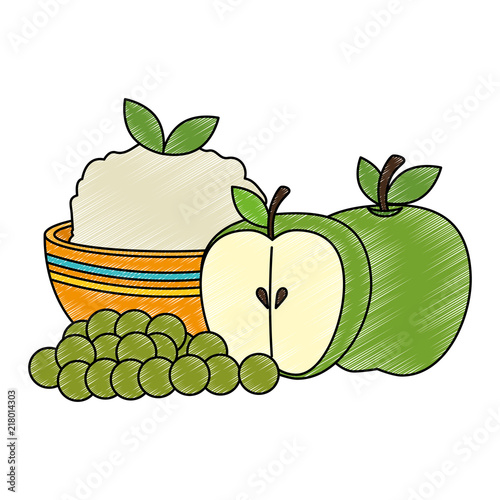 kitchen bowl with mashed potatoes with apples