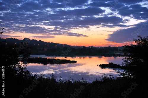 Sunrise over a lake