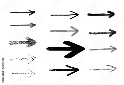 Hand drawn arrows. Vector hand drawn arrows set isolated on white. EPS 10
