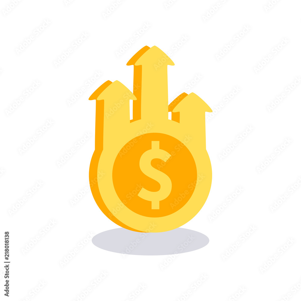 Profit money icon. Vector illustration. Profit money icon. Vector illustration.