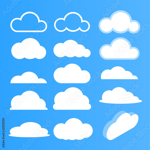 Cloud icon set. Vector illustration.