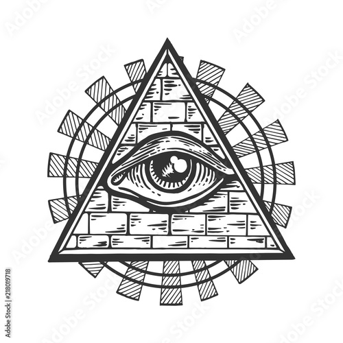 Masonic symbol engraving vector illustration