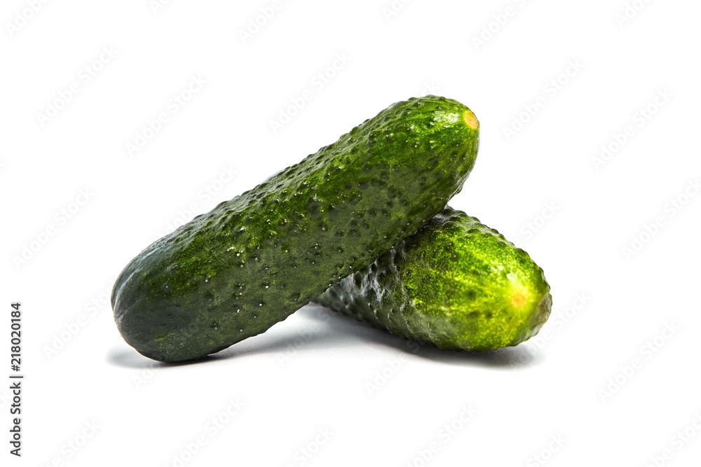 Two Cucumbers isolated on white background Two Cucumbers isolated on white background