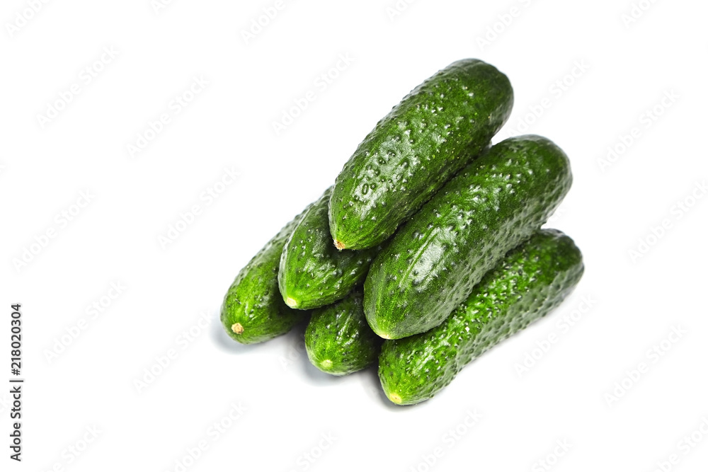 Heap of Cucumbers isolated on white background Heap of Cucumbers isolated on white background