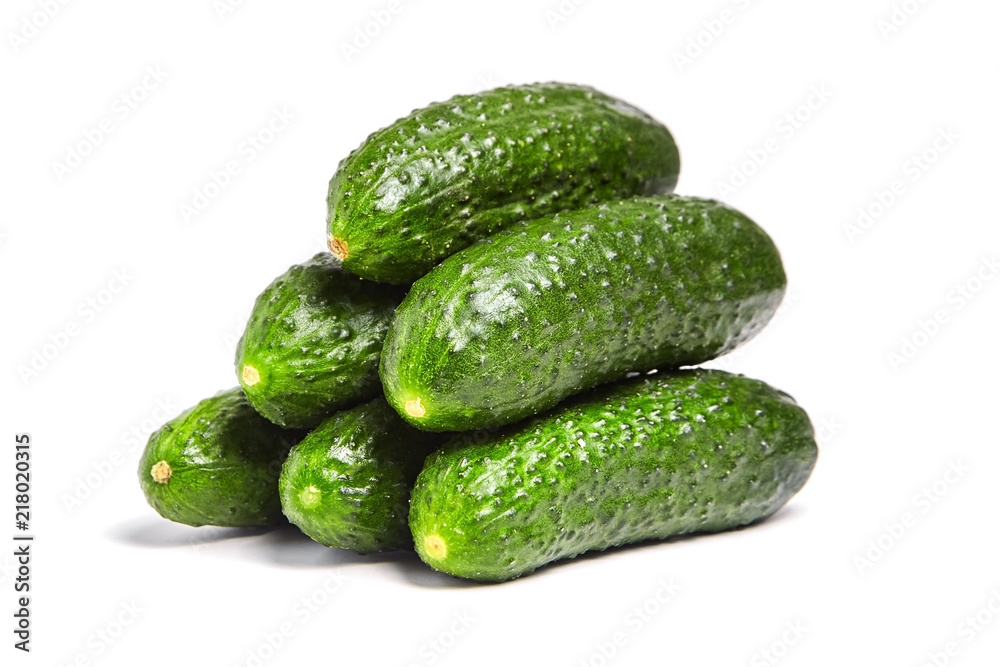 Heap of Cucumbers isolated on white background Heap of Cucumbers isolated on white background