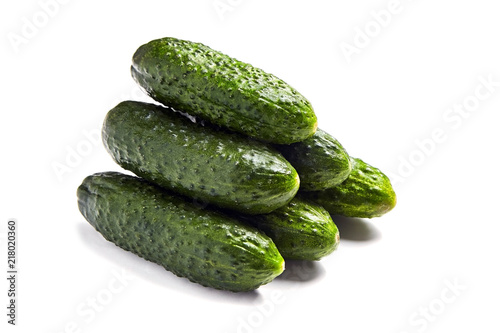 Heap of Cucumbers isolated on white background