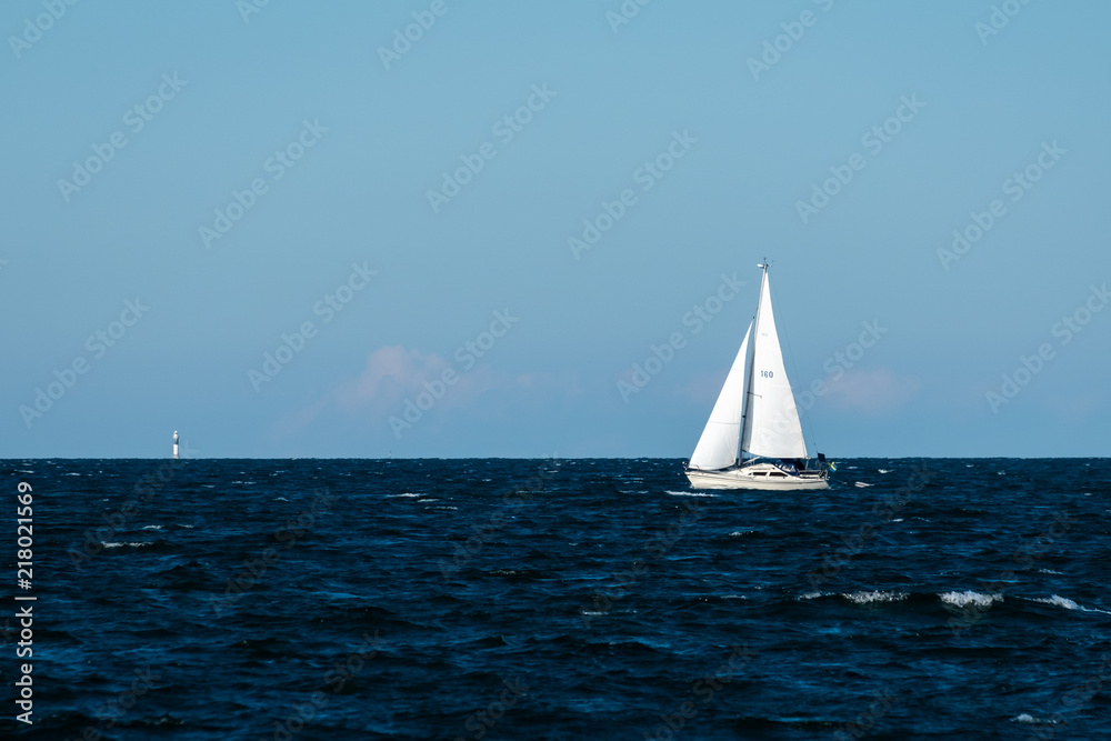 White Sailboat at Sea