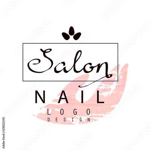 Nail salon logo design, template for nail bar, beauty studio, manicurist technician vector Illustration on a white background