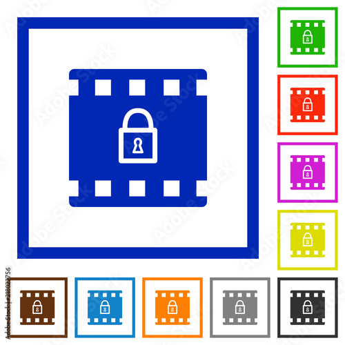 Encode movie flat framed icons