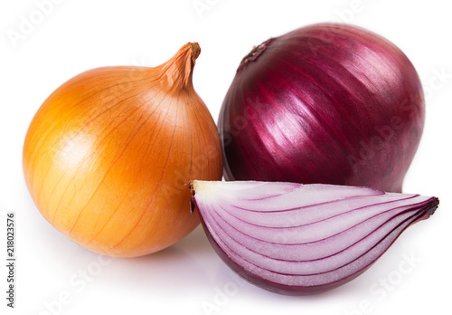 Fresh onion on white background