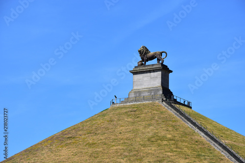 The Lion on the Mound monument on The Mount of Waterloo, Belgium