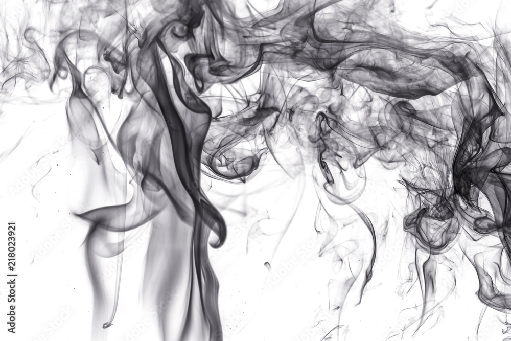 Fototapeta premium Black smoke on white background