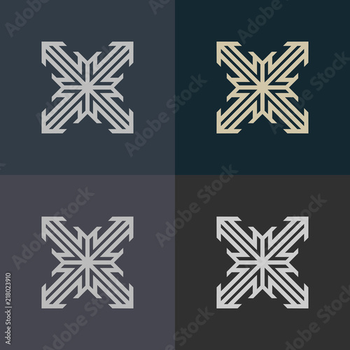 Abstract decorative element in the form of a maze. Labyrinth vector icon.