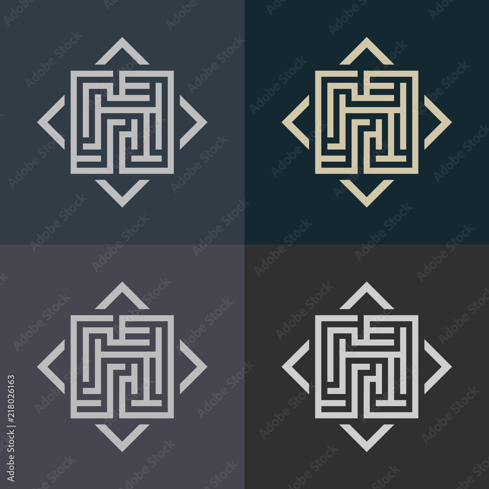 Abstract decorative element in the form of a maze. Labyrinth vector icon. Abstract decorative element in the form of a maze. Labyrinth vector icon.