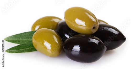 Green and black olives