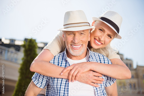 He vs she together forever Portrait of cheerful positive grandm photo