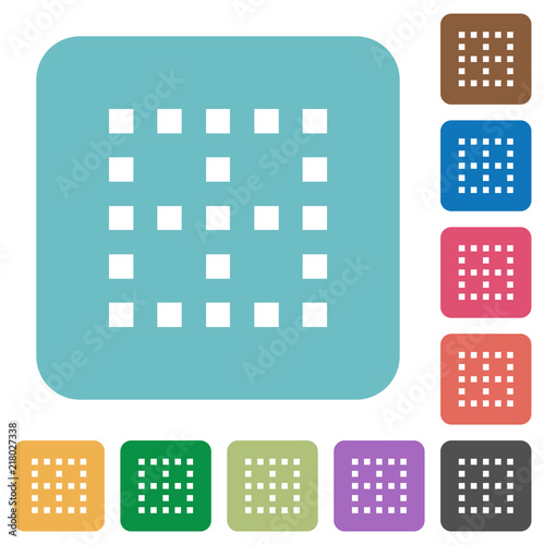 No borders rounded square flat icons