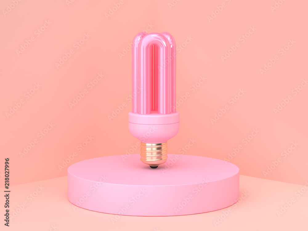 circle shape and abstract gold pink light bulb minimal pink 3d rendering circle shape and abstract gold pink light bulb minimal pink 3d rendering