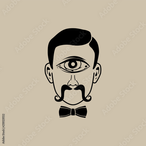 all seeing eye retro gentleman with bow tie