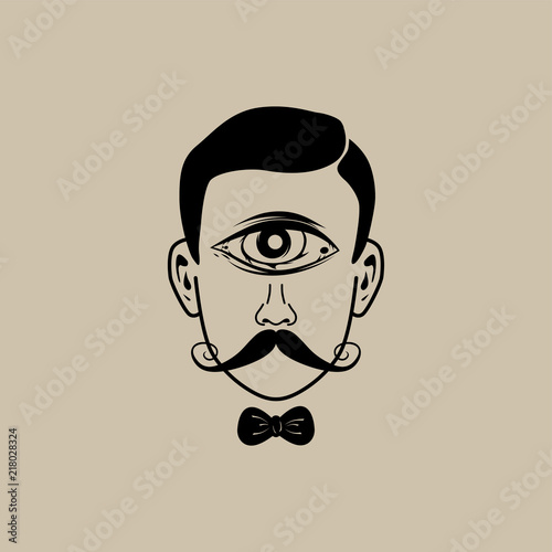 all seeing eye retro gentleman with bow tie