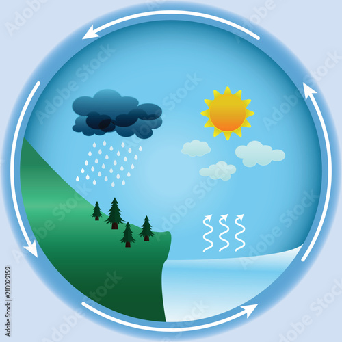 Vector water cycle in nature. vector design esp10