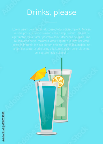 Drink Please Mojito Mint Cocktail Summer Poster