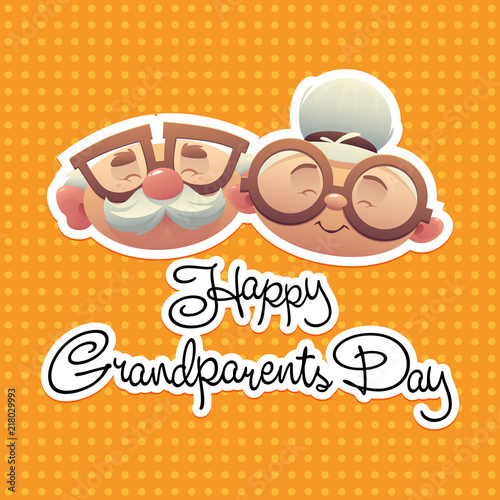 Happy grandparents day background with grandmother and grandfather vector